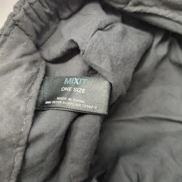 Mixit Cadet Army Cap Gray One Size Stretchable Rhinestone Flower Blank - Picture 9 of 10